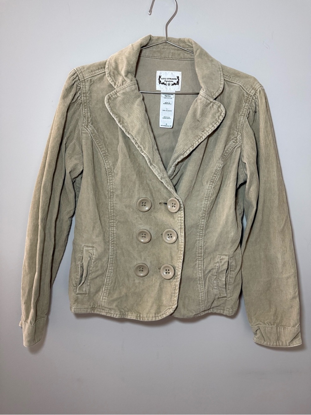 Levi’s Strauss Signature Corduroy Jacket Women’s Large Color Tan Pockets Boho
